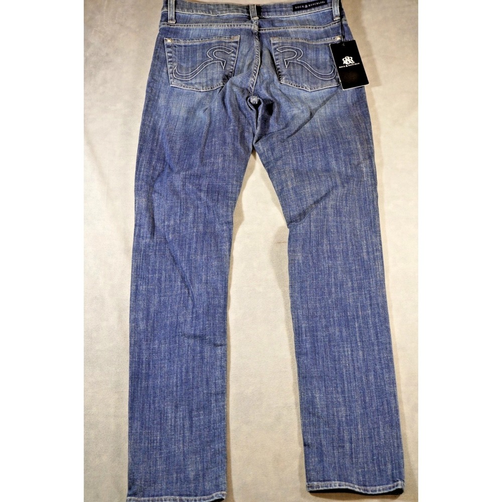 NEW Rock & Republic Jeans BERLIN Womens 8 M Mid Rise Skinny Medium Wash Blue